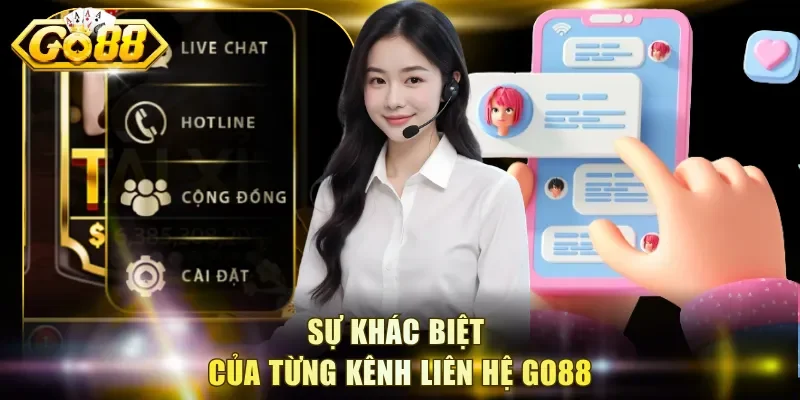 Sự khác biệt của từng kênh liên hệ Go88